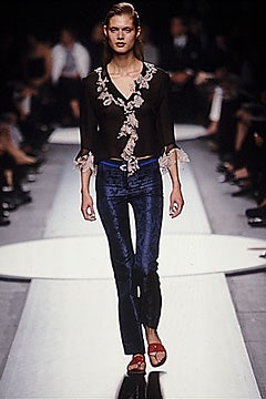 blue velvet fitted flared pants