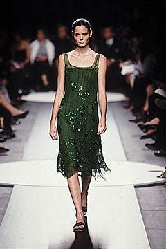 green silk sleeveless dress