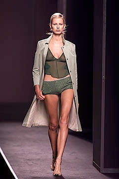 green silk coat with mesh top