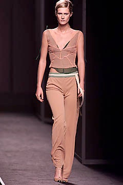 beige silk fitted top and pants