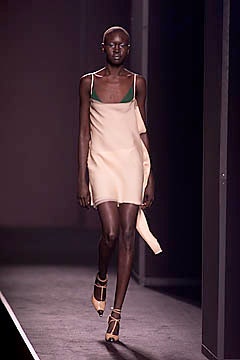 beige silk sleeveless dress