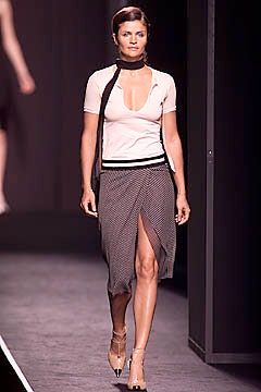 fitted white top with black skirt