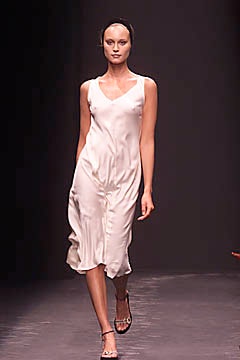 white silk sleeveless dress