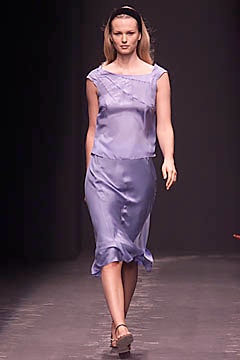 blue silk sleeveless dress