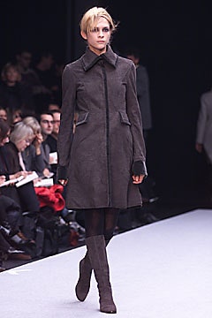 brown suede fitted coat and boots