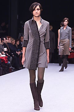 gray fitted dress with gold pencil skirt