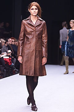 brown leather fitted coat
