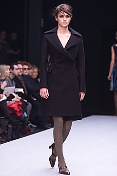 fitted black wool coat