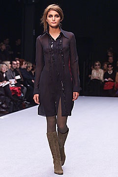 black silk midi dress with gray suede boots