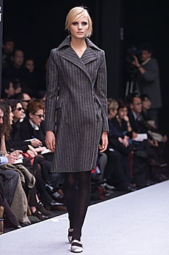 fitted gray striped coat