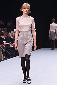 fitted gray silk mini dress
