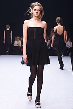 black strapless pleated mini dress