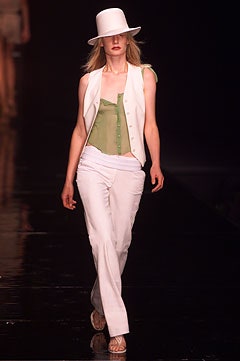 white cotton sleeveless collared fitted buttoned vest