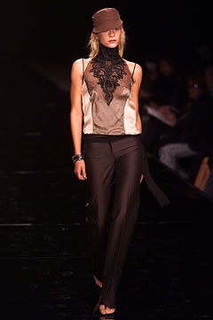 black silk sleeveless high-neck fitted embroidered top