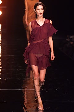 maroon ruffled mini dress