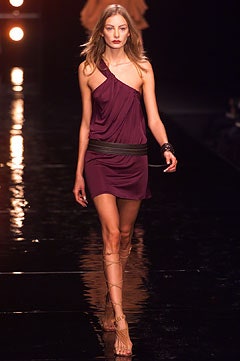 fitted purple asymmetric dress