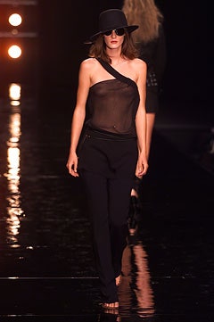 black cotton fitted zippered pants