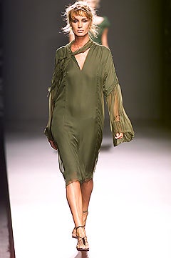 green silk relaxed dress