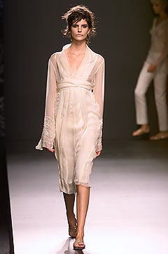 white silk fitted dress
