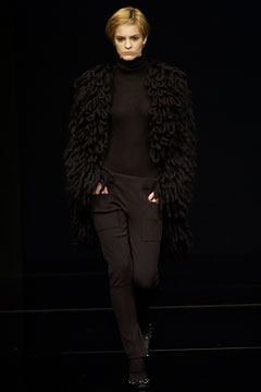 black fur coat with fitted top