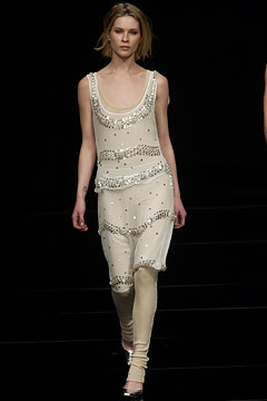 beige beaded midi dress