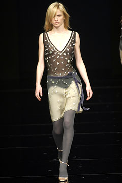 black and beige embroidered mini dress