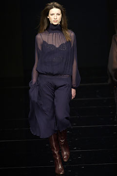 navy chiffon blouse and pants