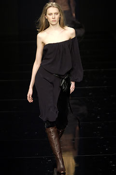black silk off-shoulder jumpsuit