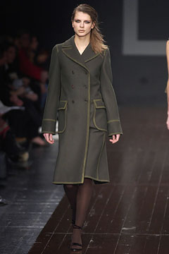 fitted green wool coat
