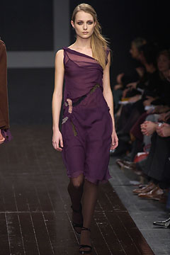 fitted purple silk dress