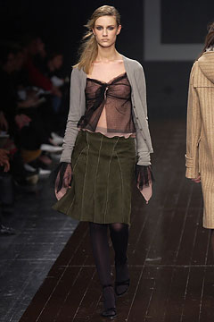 black mesh top green midi skirt