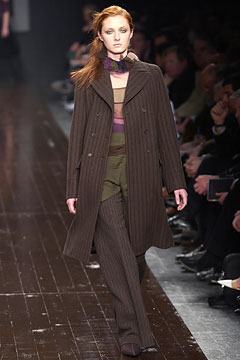 brown wool coat with tailored pants
