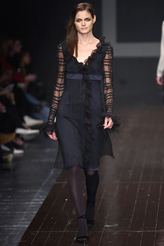 black silk ruffled midi dress