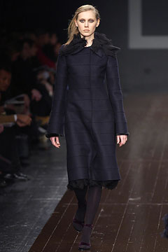 fitted black wool coat