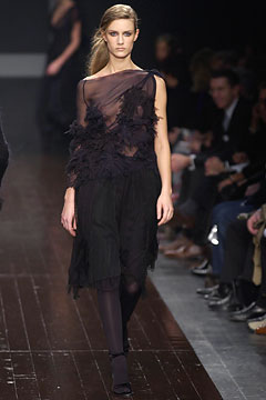 black sheer ruffled dress