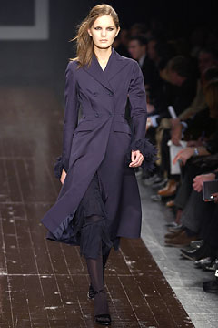 blue wool fitted coat