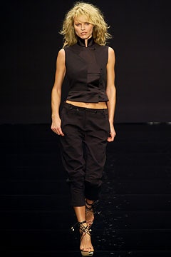 black cotton sleeveless high-neck fitted structured top