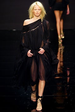 black sheer off-shoulder dress