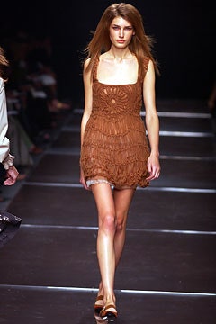 brown fringed sleeveless dress