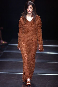 brown fringed maxi dress