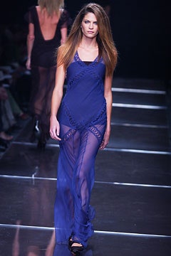 blue silk sleeveless dress