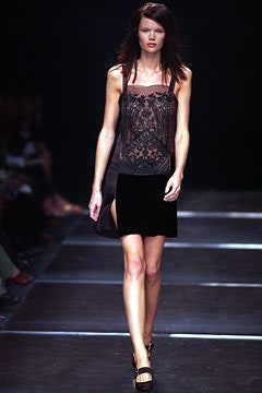 black lace top and velvet skirt