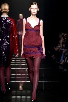 red silk sleeveless v-neck relaxed layered ruffled dress
