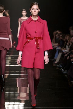 fitted pink wool coat