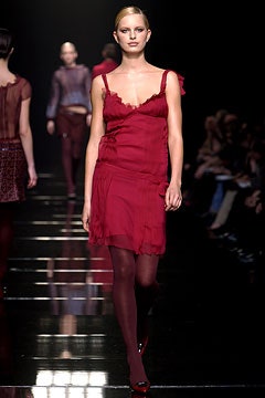 fitted red silk mini dress