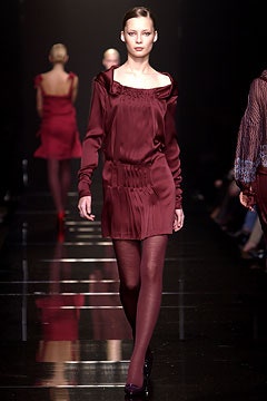 maroon silk off-shoulder dress