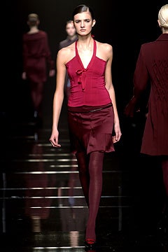 red silk fitted straight-leg mini skirt