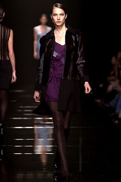 purple silk sleeveless v-neck fitted a-line dress