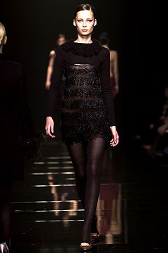 black fringed mini dress