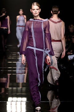 purple silk pleated midi dress